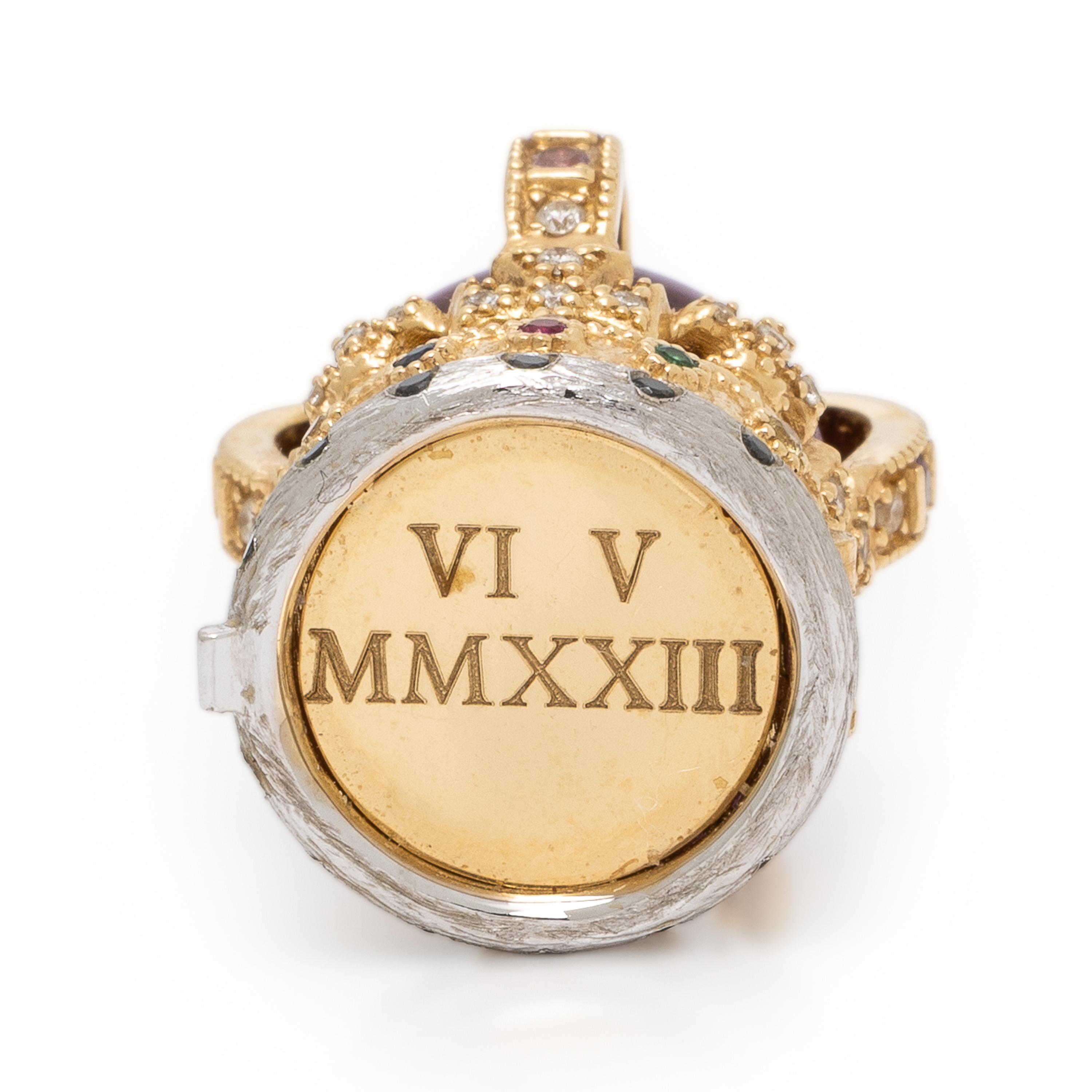 Annoushka, 'Coronation Crown', Multigem and Yellow Gold Locket Charm