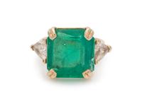 Emerald and Diamond Ring