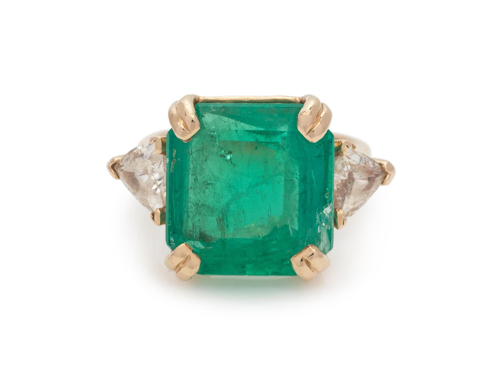 Emerald and Diamond Ring