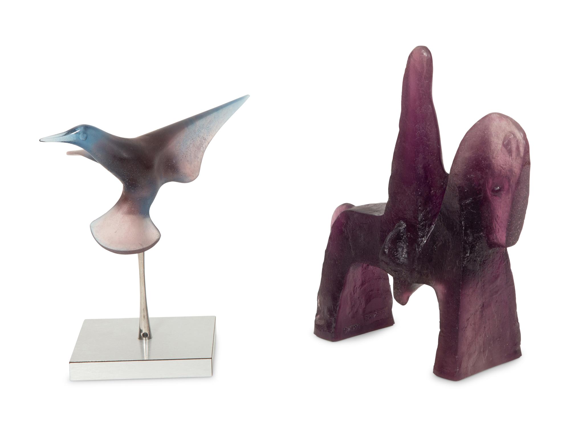 Two Daum Pâte de Verre Sculptures