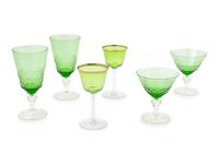 A Group of Colored and Cut Glass Stemware