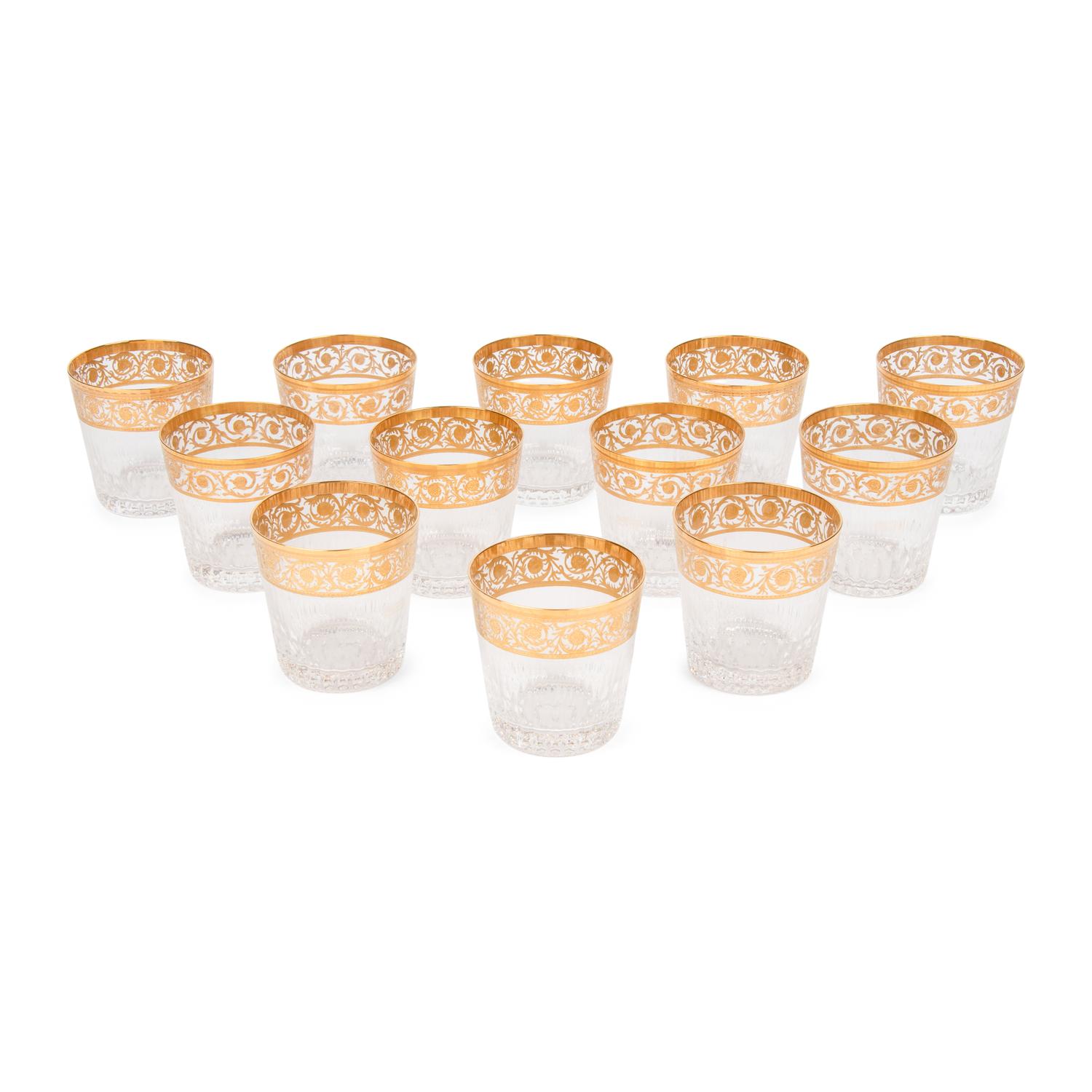A Set of Twelve Saint-Louis Thistle Old Fashioned Glasses
