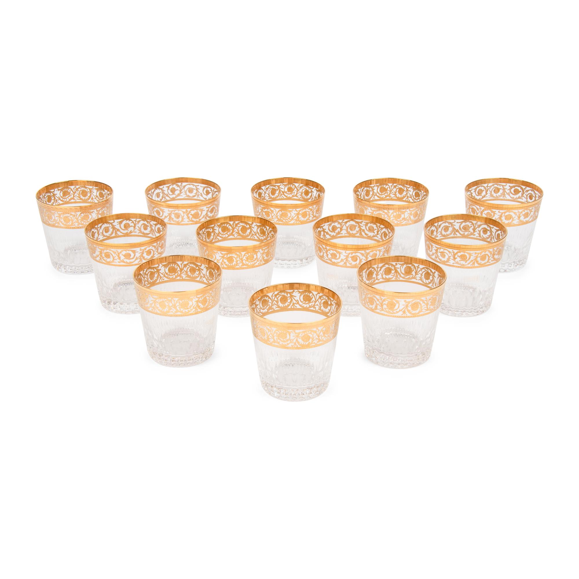 A Set of Twelve Saint-Louis Thistle Old Fashioned Glasses