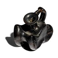 A Greek Black-Glazed Figural Askos