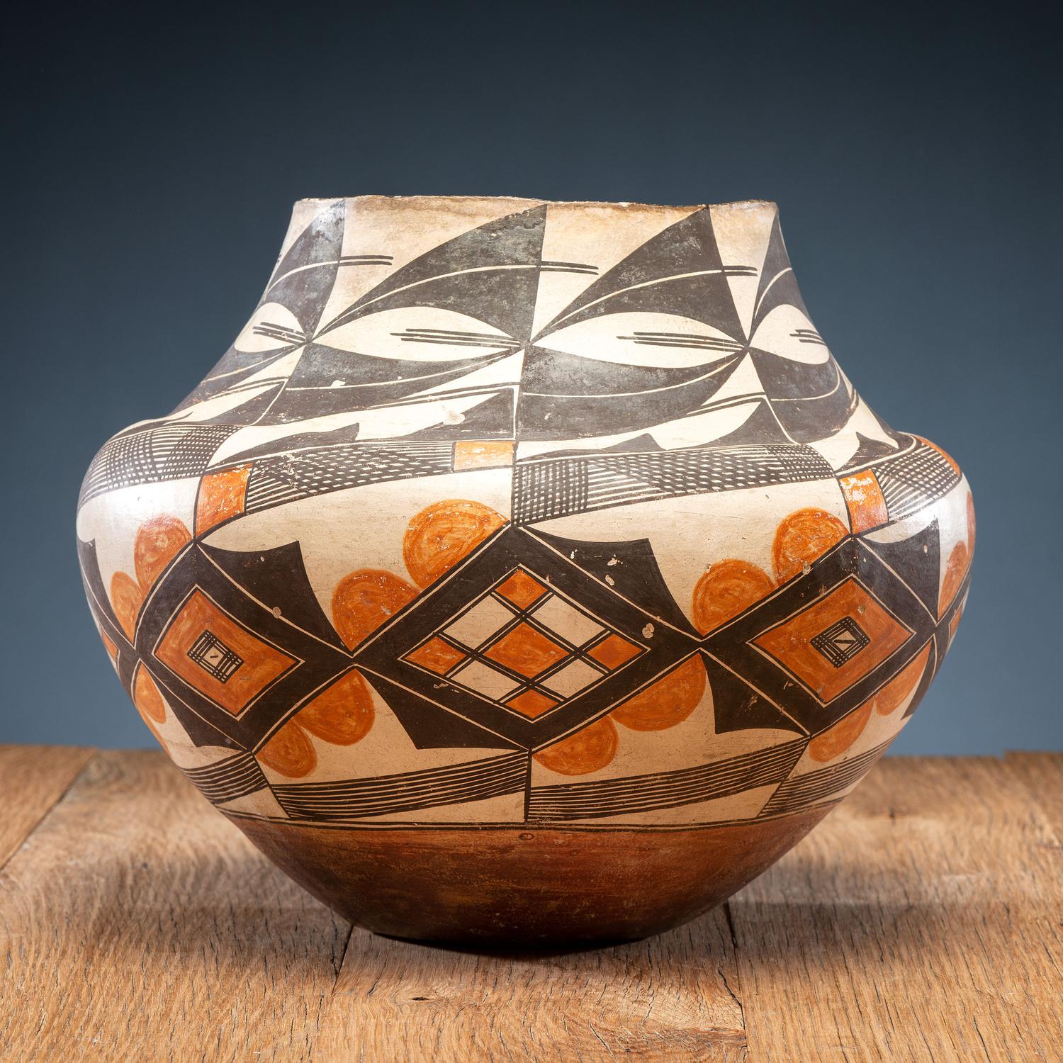 Acoma Polychrome Pottery Olla