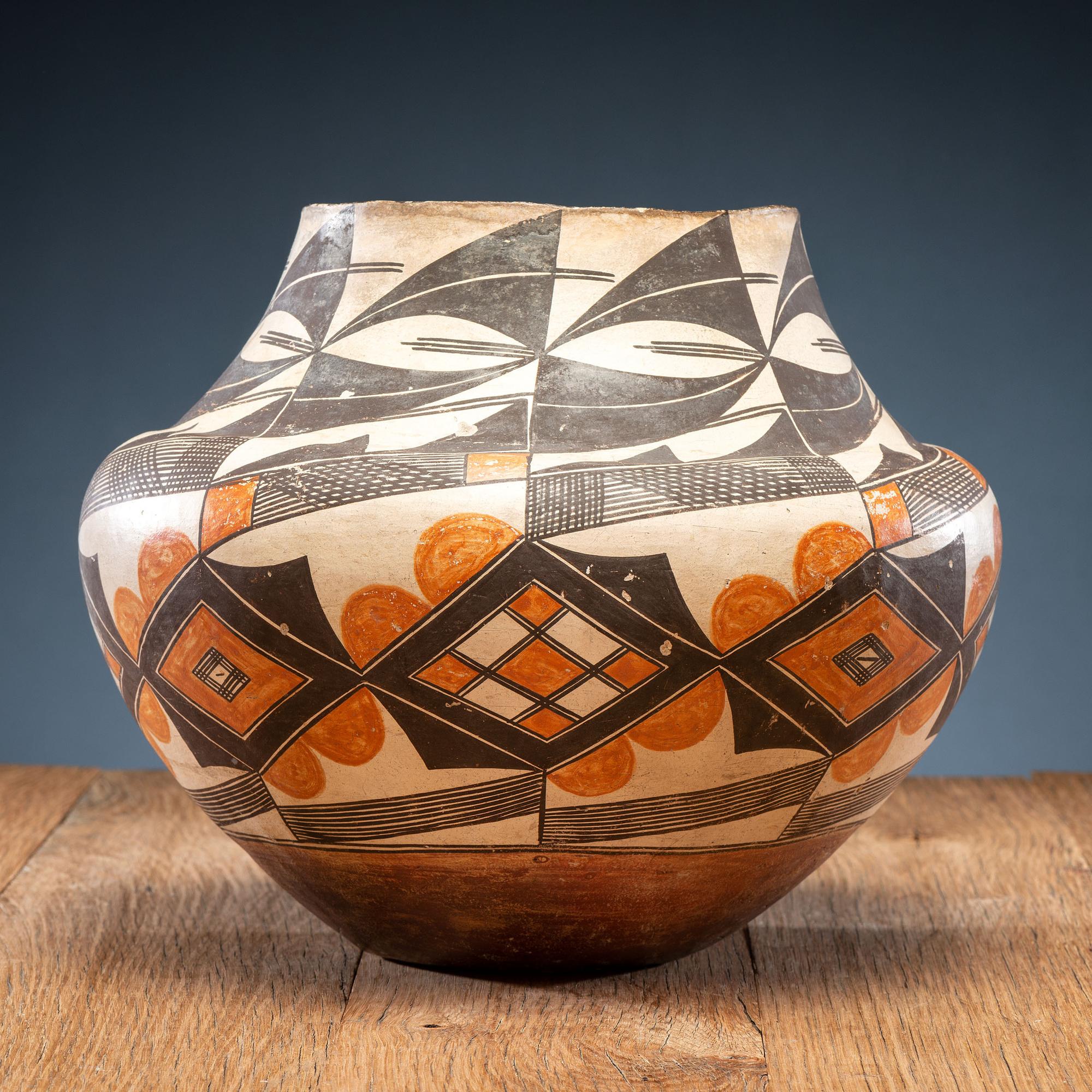 Acoma Polychrome Pottery Olla