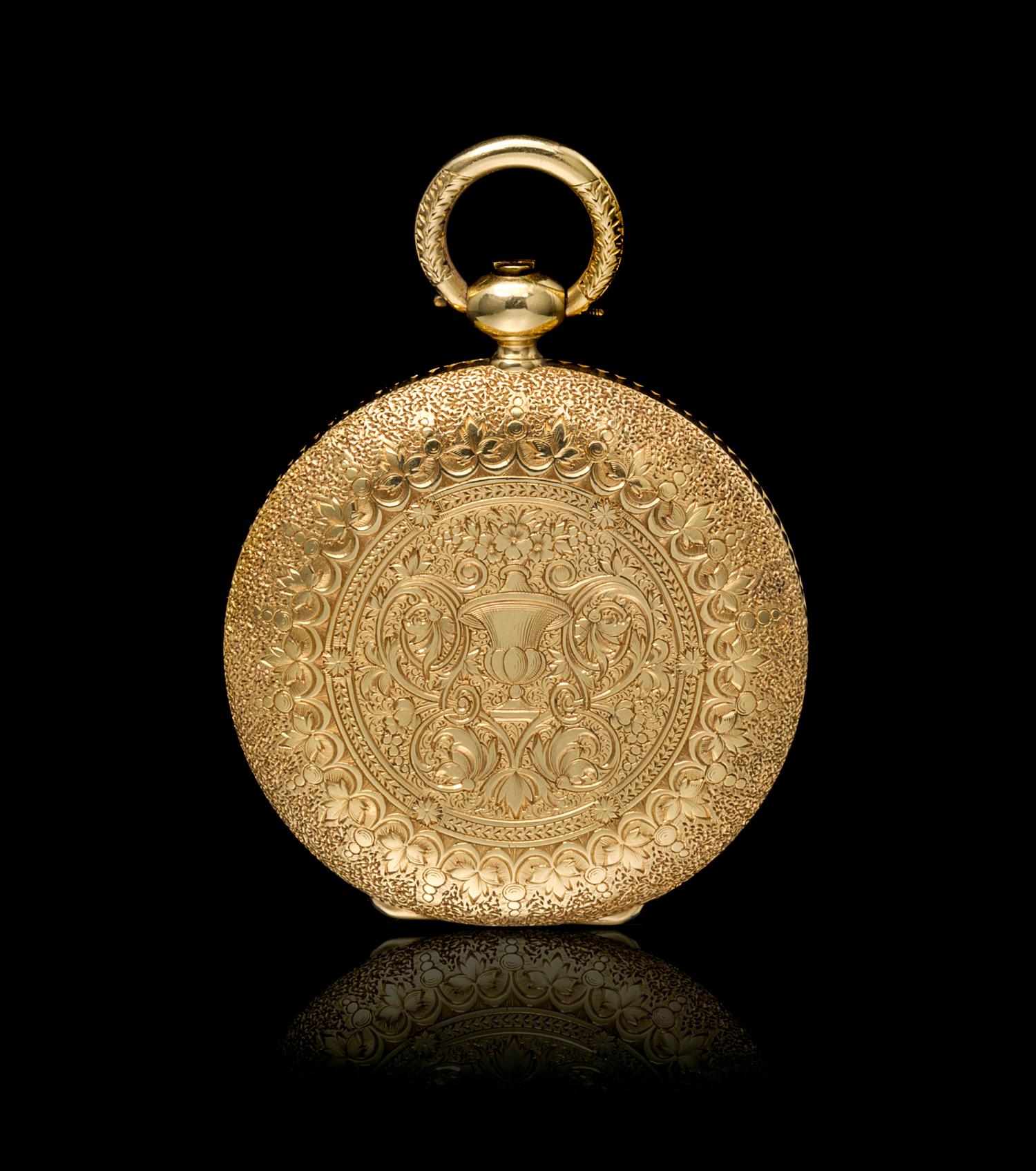 An 18 Karat Yellow Gold Key Wound Hunter Case Pocket Watch, James Courvoisier, Circa 1867,