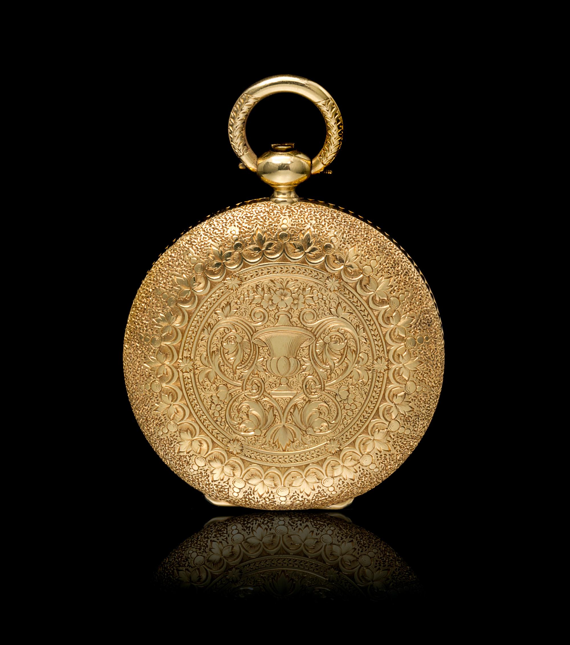 An 18 Karat Yellow Gold Key Wound Hunter Case Pocket Watch, James Courvoisier, Circa 1867,