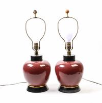 Two Ceramic Vases Height overall 24 inches.