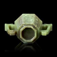 A Chinese Celadon Jade Octagonal Cup 青玉八方杯
