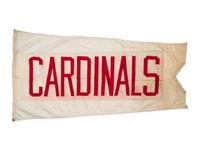 A St. Louis Cardinals Flag Once Flown on Wrigley Field Scoreboard Collected by Former Chicago Cubs Wrigley Field Head Scorekeeper,