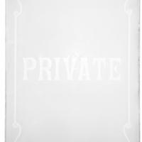 An Etched Glass Pub Window Panel 21.5" W x .25" D x 33.5" H — England, 19th Century