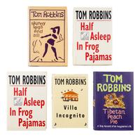 ROBBINS, Tom (b. 1932). A group of 5 FIRST EDITION works by Robbins, MOST SIGNED, comprising: