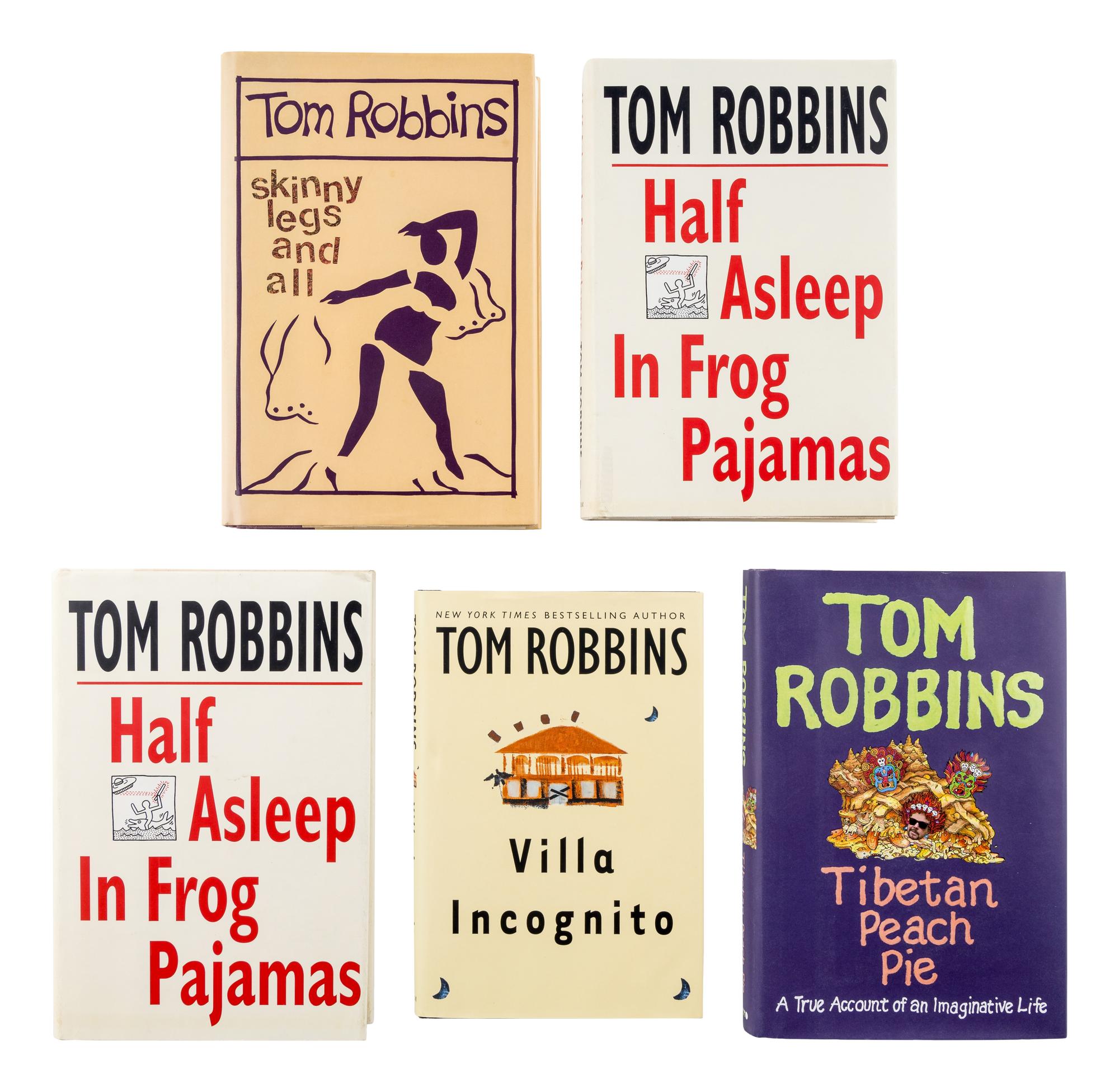 ROBBINS, Tom (b. 1932). A group of 5 FIRST EDITION works by Robbins, MOST SIGNED, comprising: