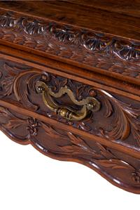 A Louis XV Provincial Style Carved Walnut Desk