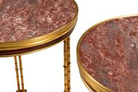 A Pair of Directoire Style Gilt-Bronze and Marble Guéridons