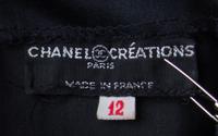 A Chanel Creations Black Silk Pleated Dress, Size 12.