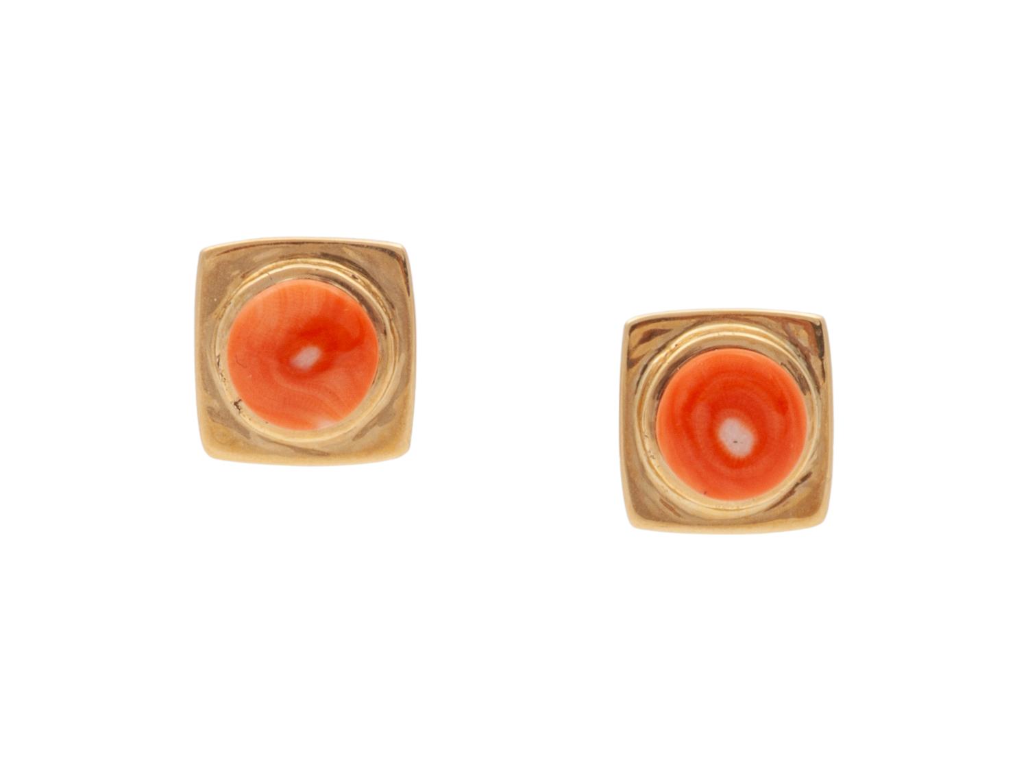 18k Gold and Coral Earrings