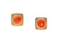 18k Gold and Coral Earrings