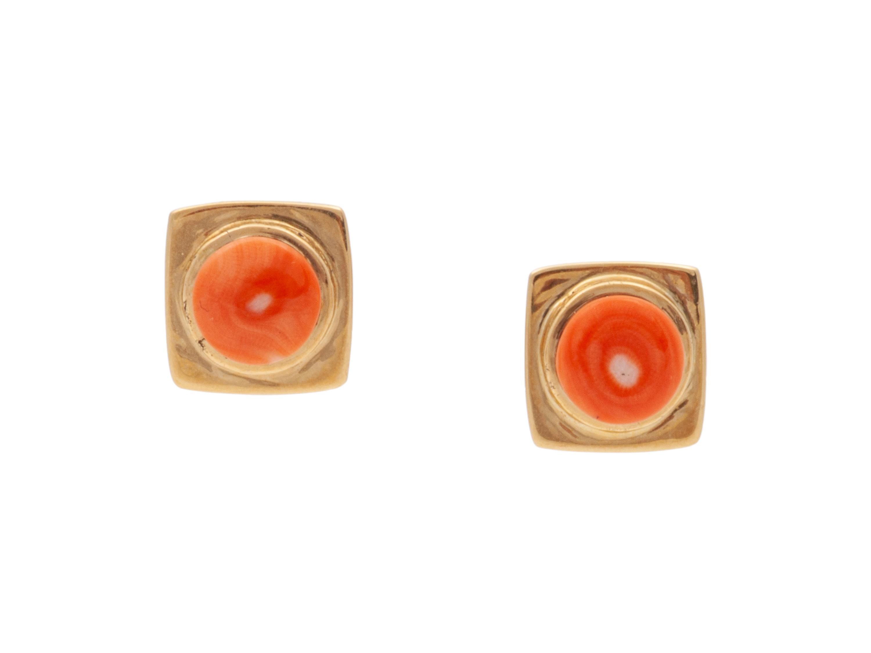 18k Gold and Coral Earrings
