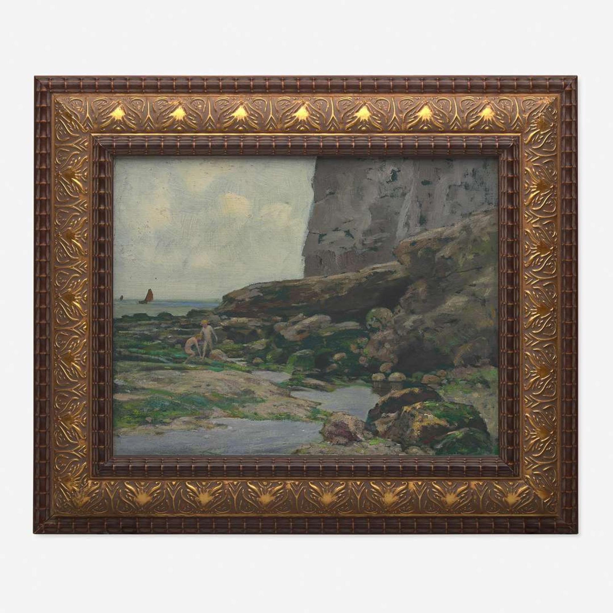 Henry Bayley Snell (American, 1858-1943) Children Playing in Rock Pools