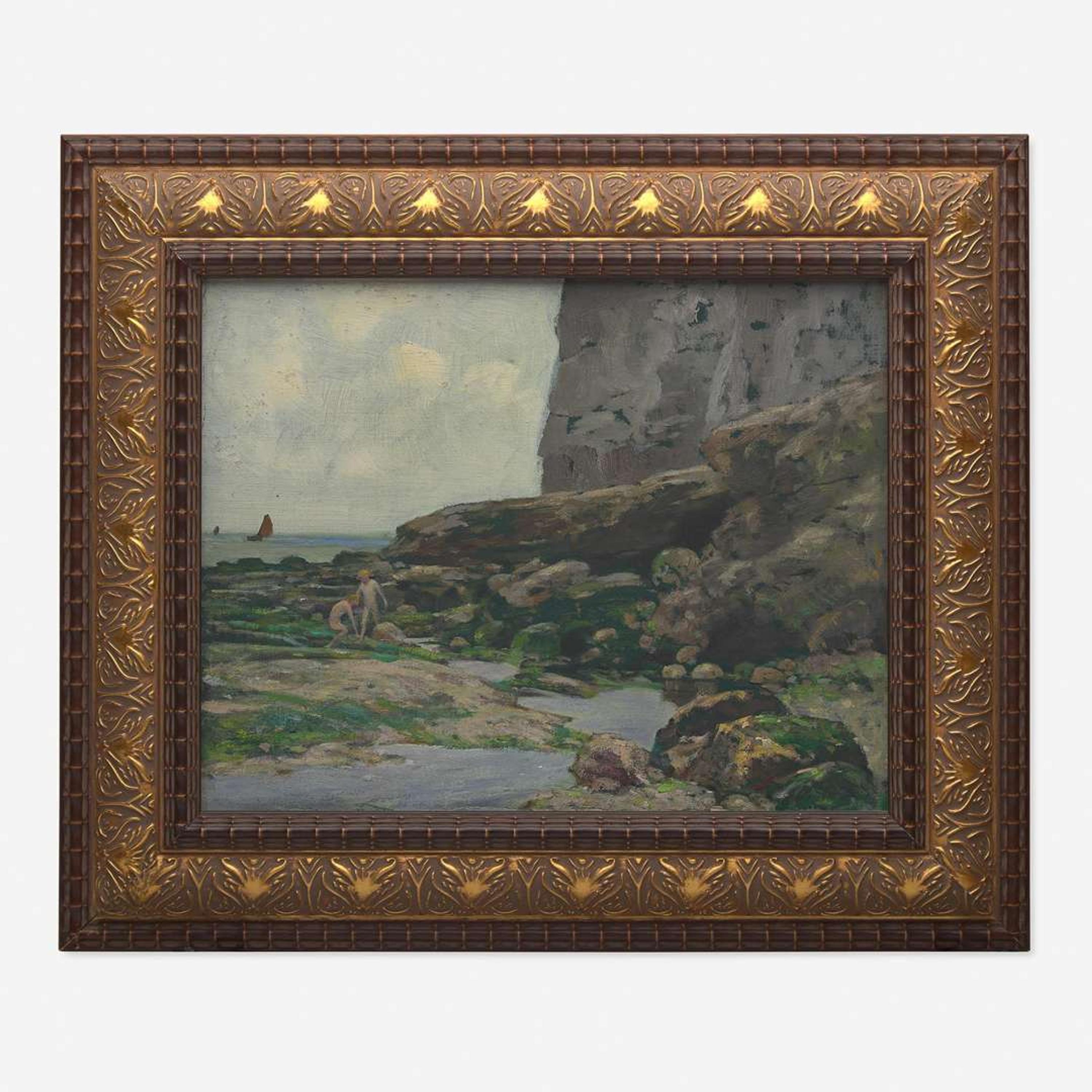 Henry Bayley Snell (American, 1858-1943) Children Playing in Rock Pools