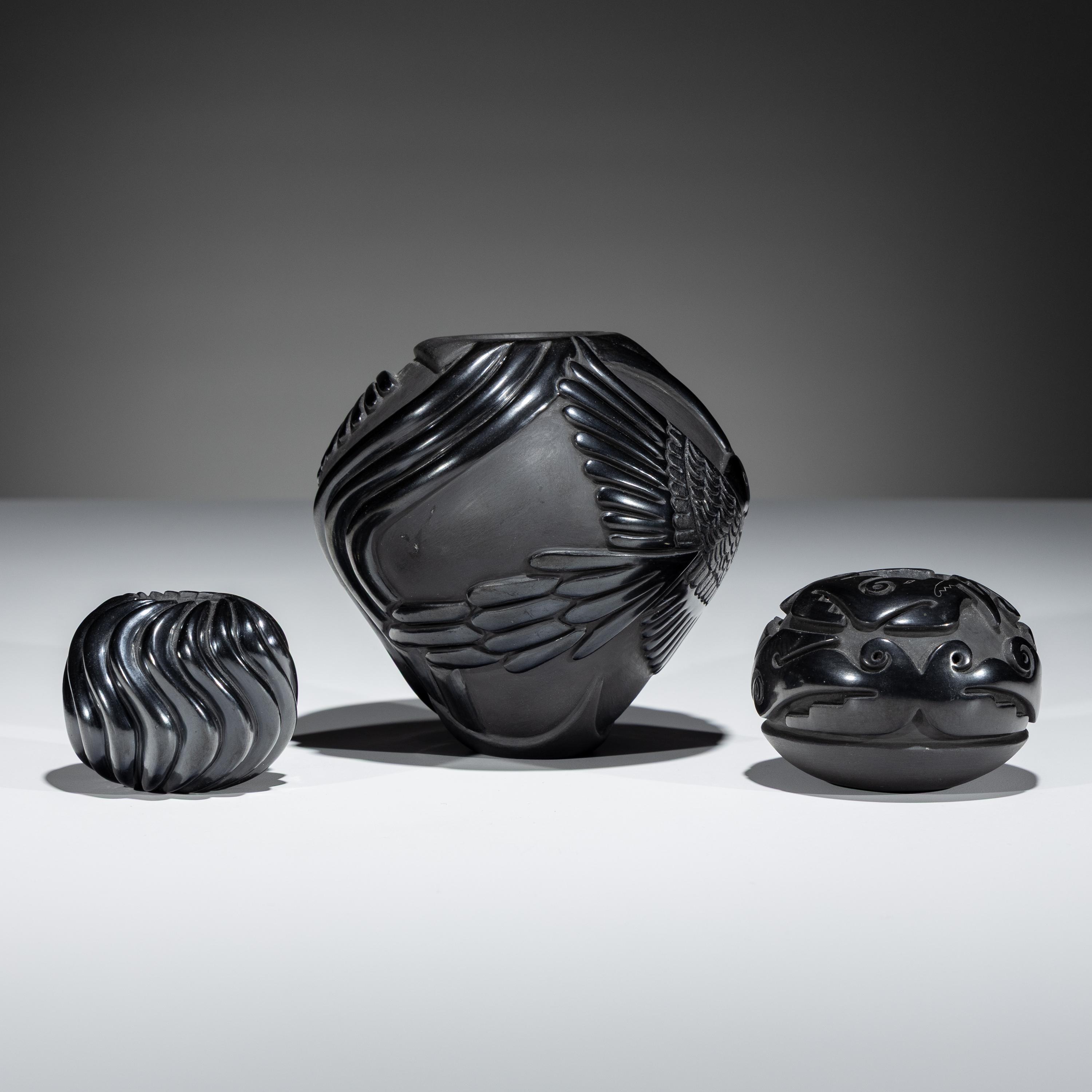 Carved Blackware Pottery