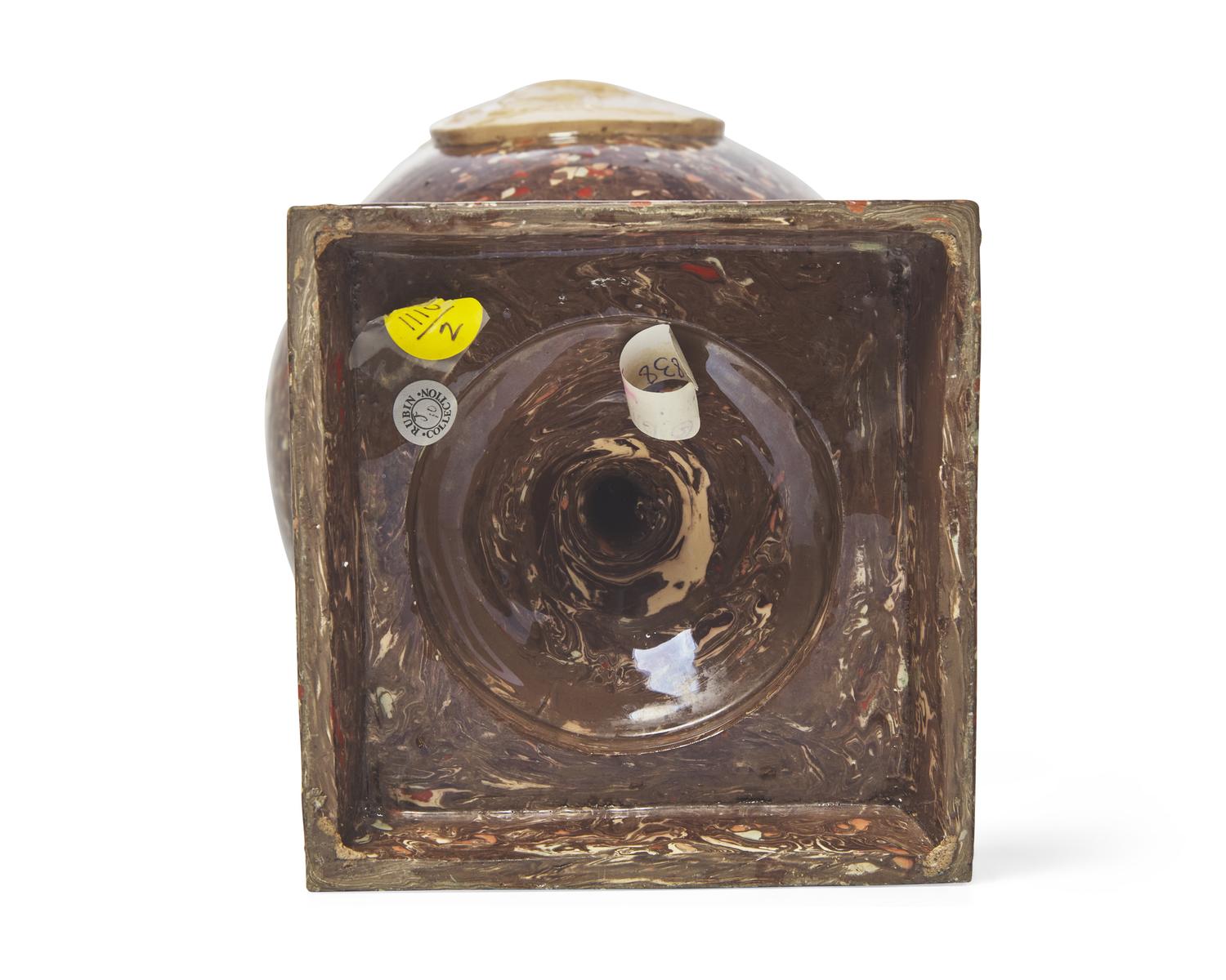 A Large English Agateware Potpourri Vase