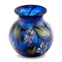 Charles Lotton (American, 1935–2021) — Vase, Blue with Violet Floral, 2004