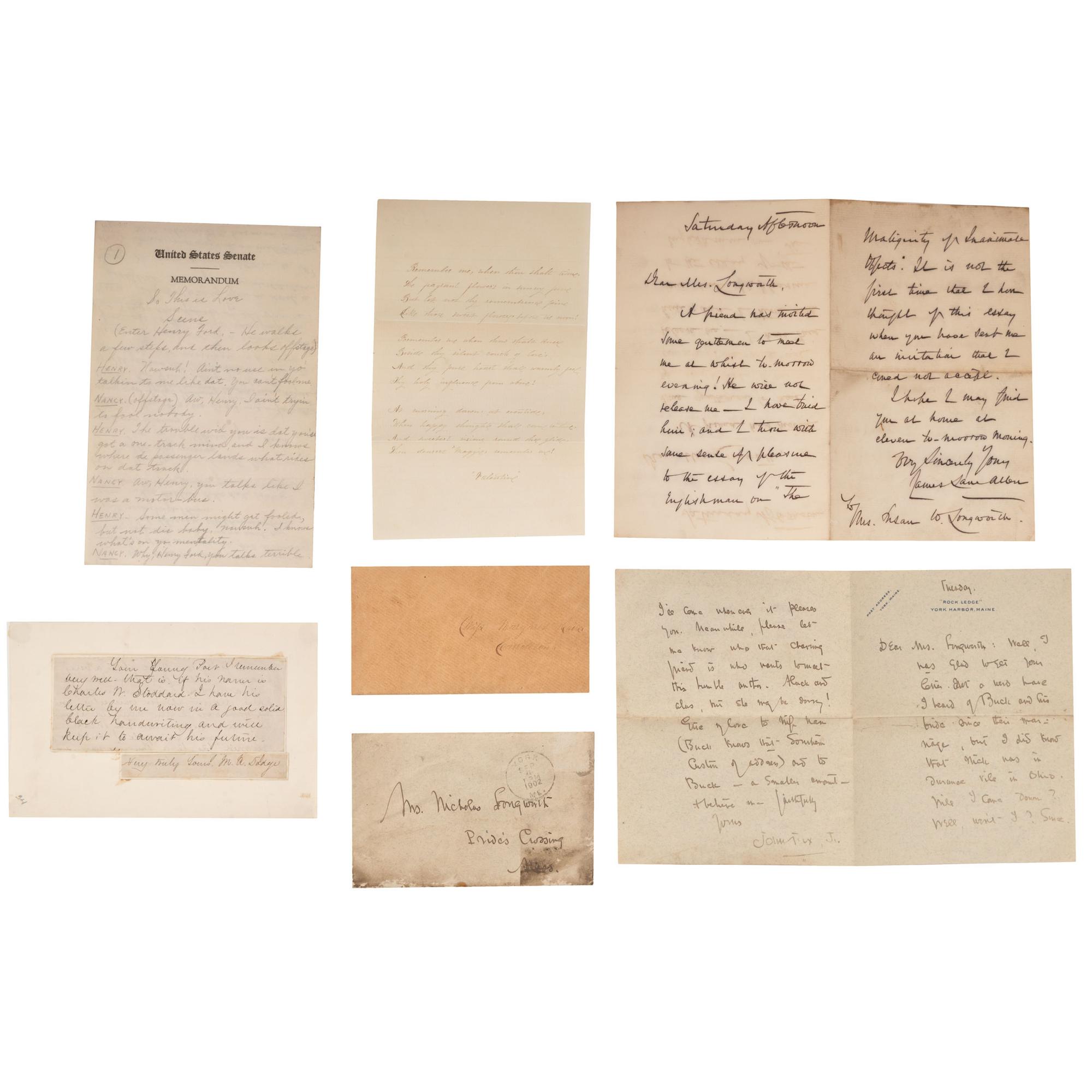 [LITERARY ARTS]. A group of 10 items related to authors, poets, and other creatives, comprising: