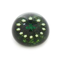 Strathearn Glass Company, Scotland, by John Deacons and William Manson a 2006 Strathearn Collection shamrock and millefiori paperweight