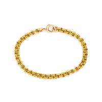 YELLOW GOLD DOUBLE LINK CABLE CHAIN BRACELET