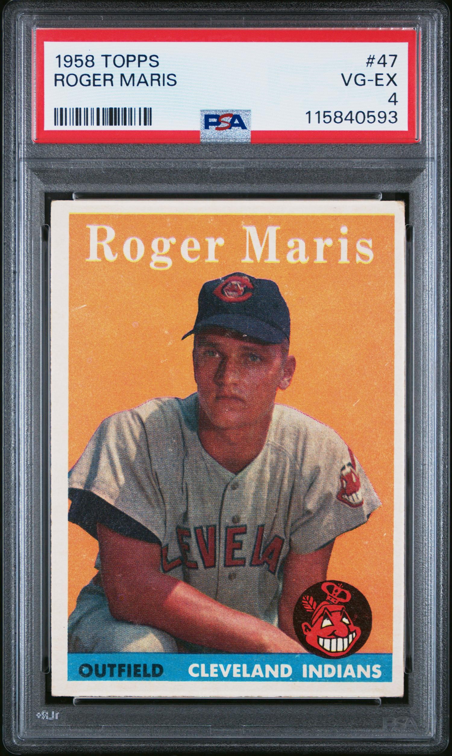 A 1958 Topps Roger Maris Rookie Baseball Card No. 47 (PSA 4 VG-EX)