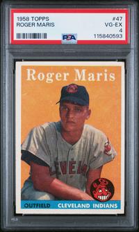 A 1958 Topps Roger Maris Rookie Baseball Card No. 47 (PSA 4 VG-EX)