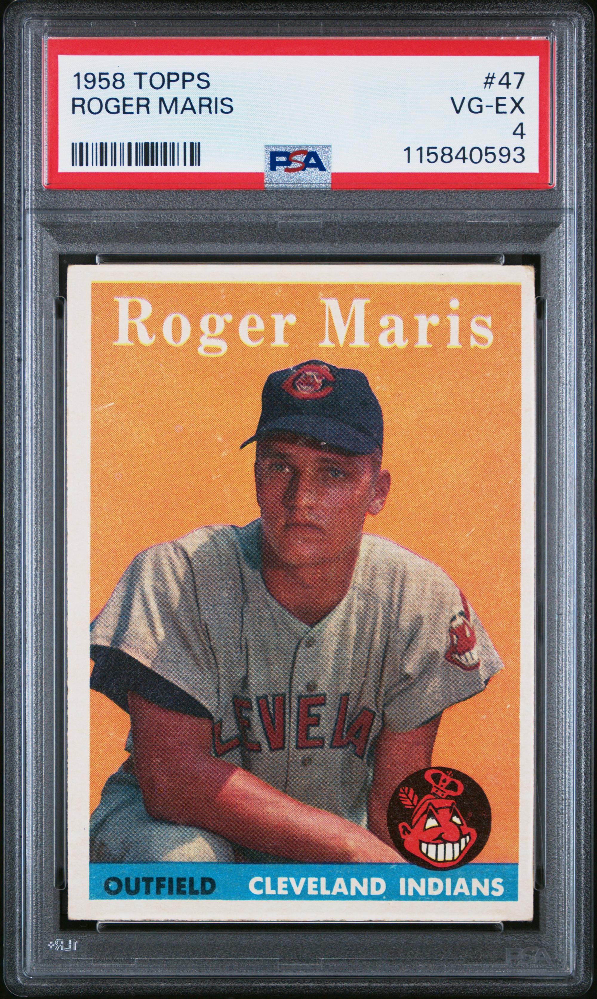 A 1958 Topps Roger Maris Rookie Baseball Card No. 47 (PSA 4 VG-EX)