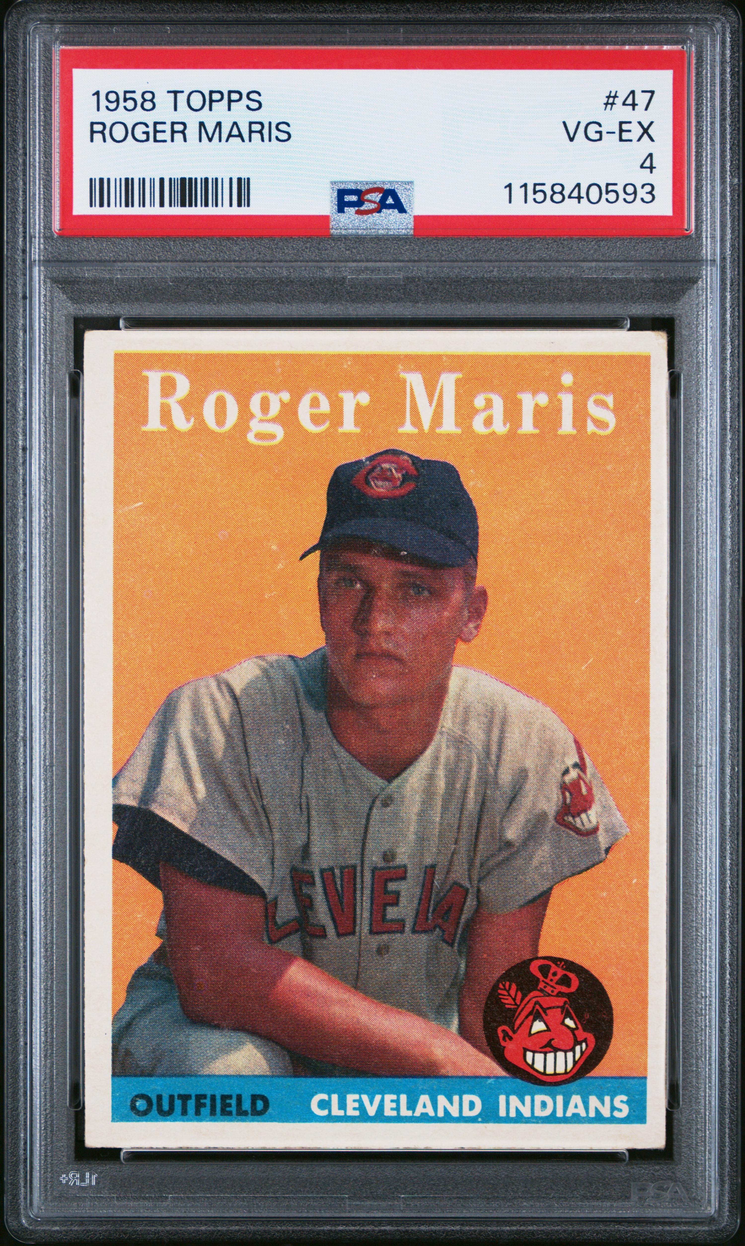 A 1958 Topps Roger Maris Rookie Baseball Card No. 47 (PSA 4 VG-EX)