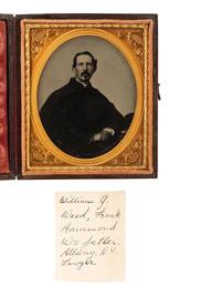 [CIVIL WAR]. 2 sixth plate portraits of soldiers with IDs incl. Capt. W.G. Weed, 18th NY Infantry.