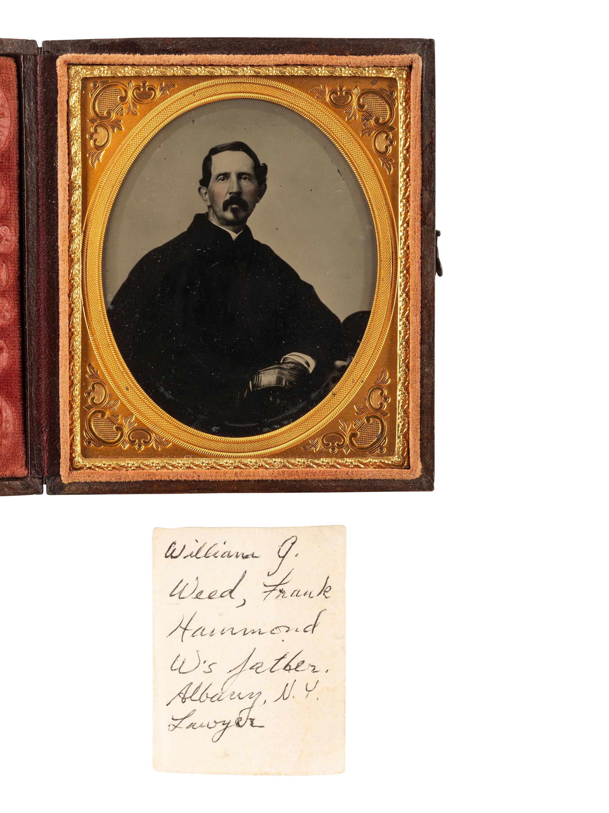 [CIVIL WAR]. 2 sixth plate portraits of soldiers with IDs incl. Capt. W.G. Weed, 18th NY Infantry.