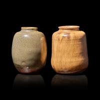 Two Japanese Tea Caddies, Chaire , Three Boxes, and Two Additional Covers, the Chaire 18th/19th Century