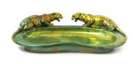 A Zsolnay Iridescent-Glazed Earthenware Tray Width 18 inches. — EARLY 20TH CENTURY