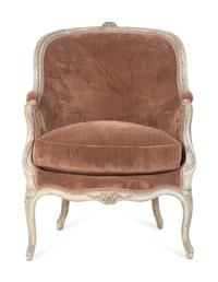 A Louis XV Grey Painted Bergère — THIRD QUARTER 18TH CENTURY