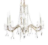 A Venetian Cased Glass Six-Light Chandelier, Height 16 1/2 x diameter 24 inches.