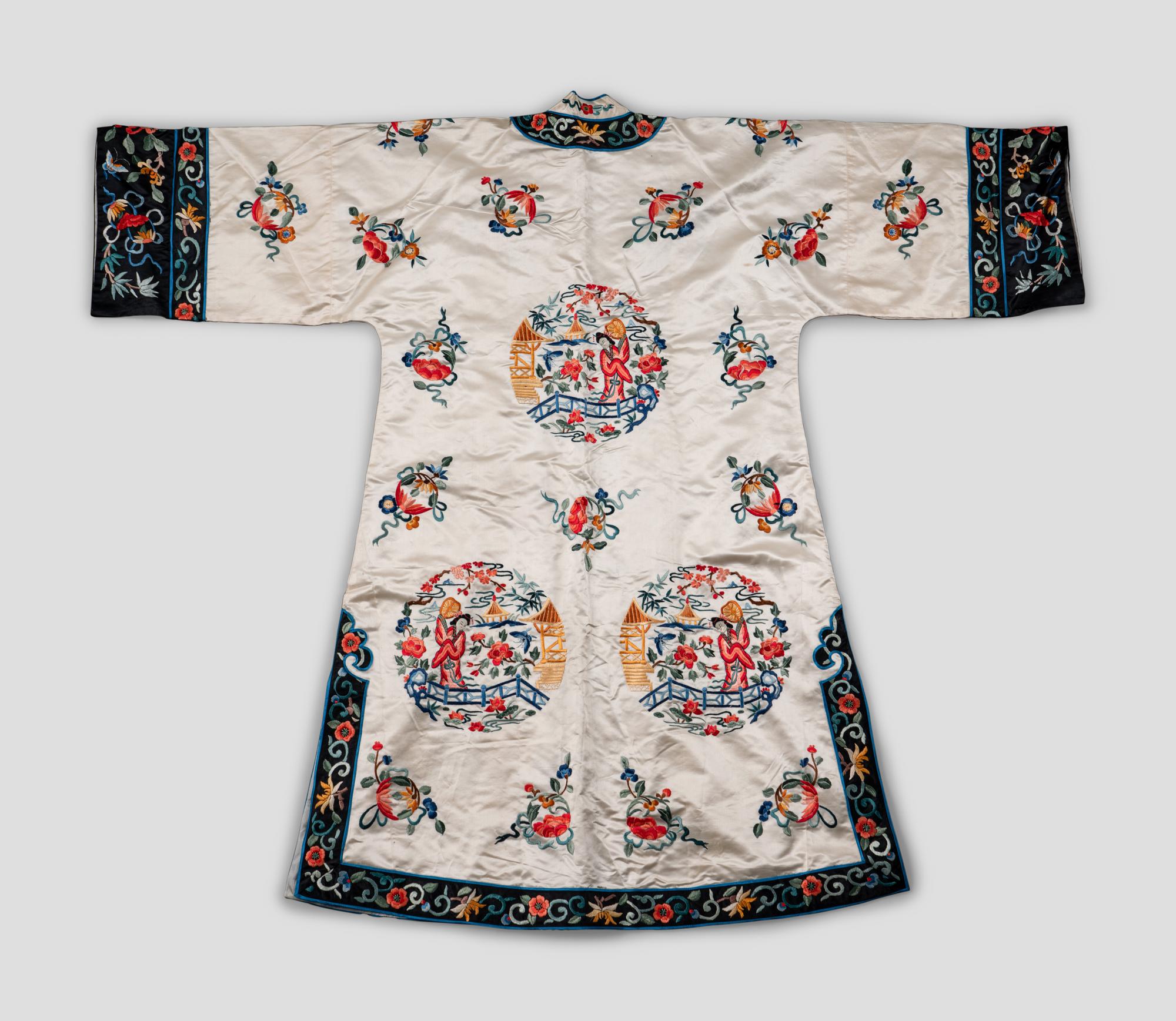 Three Chinese Embroidered Silk Articles
