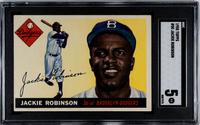 A 1955 Topps Jackie Robinson Baseball Card No. 50 (SGC 5 EX)