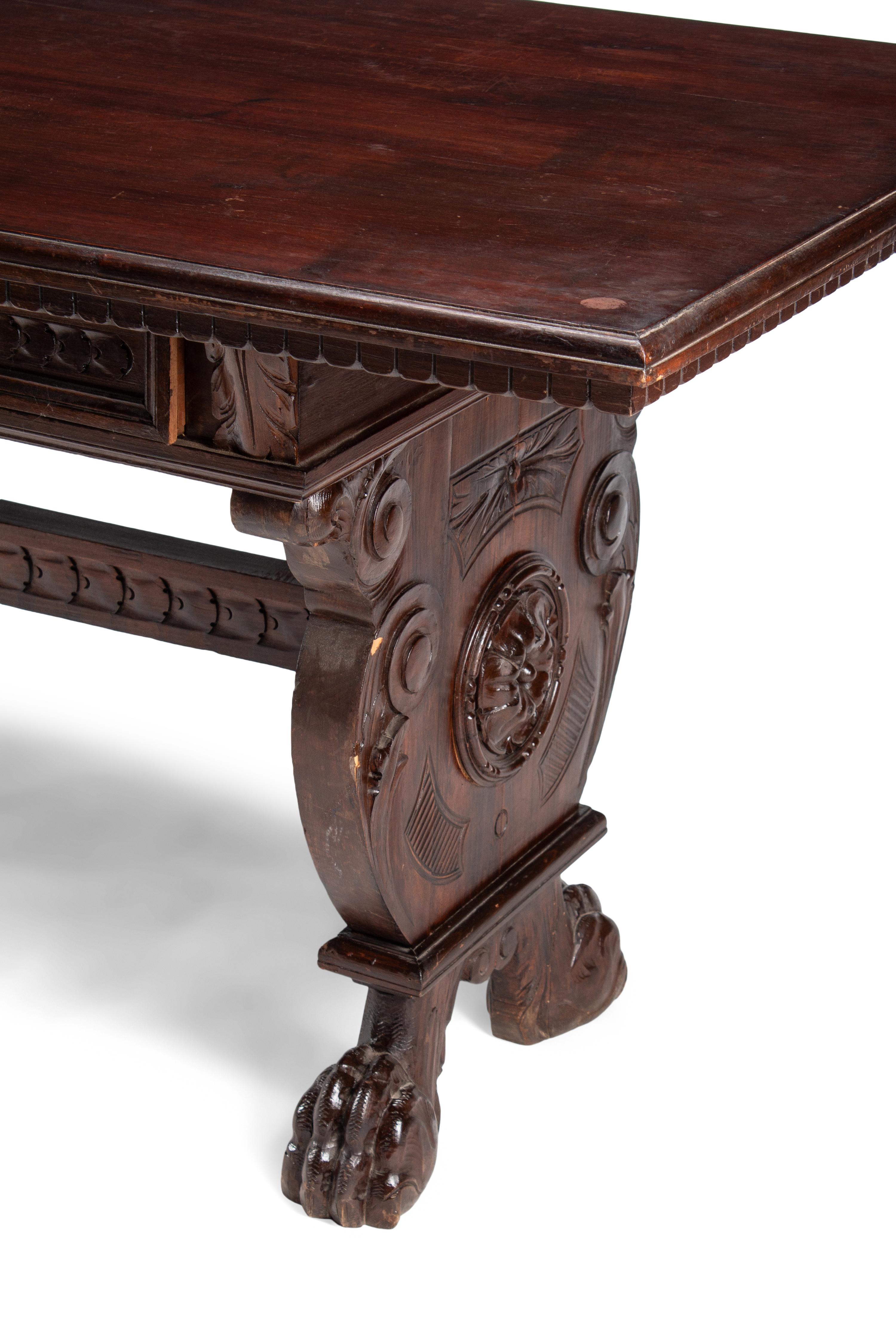 An Italian Renaissance Style Walnut Library Table