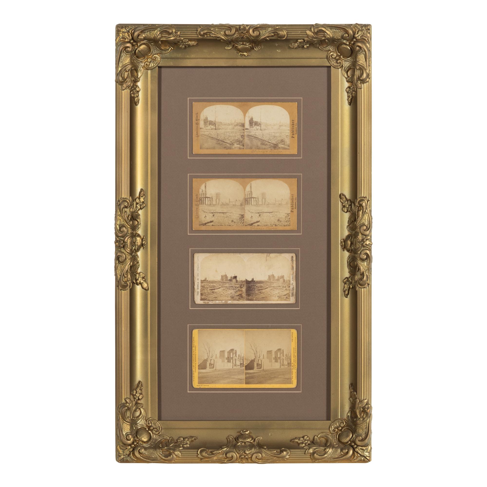 [Chicago Fire]. An extensive collection of approx. 250 stereoviews taken before and after the Great Chicago Fire of 1871.