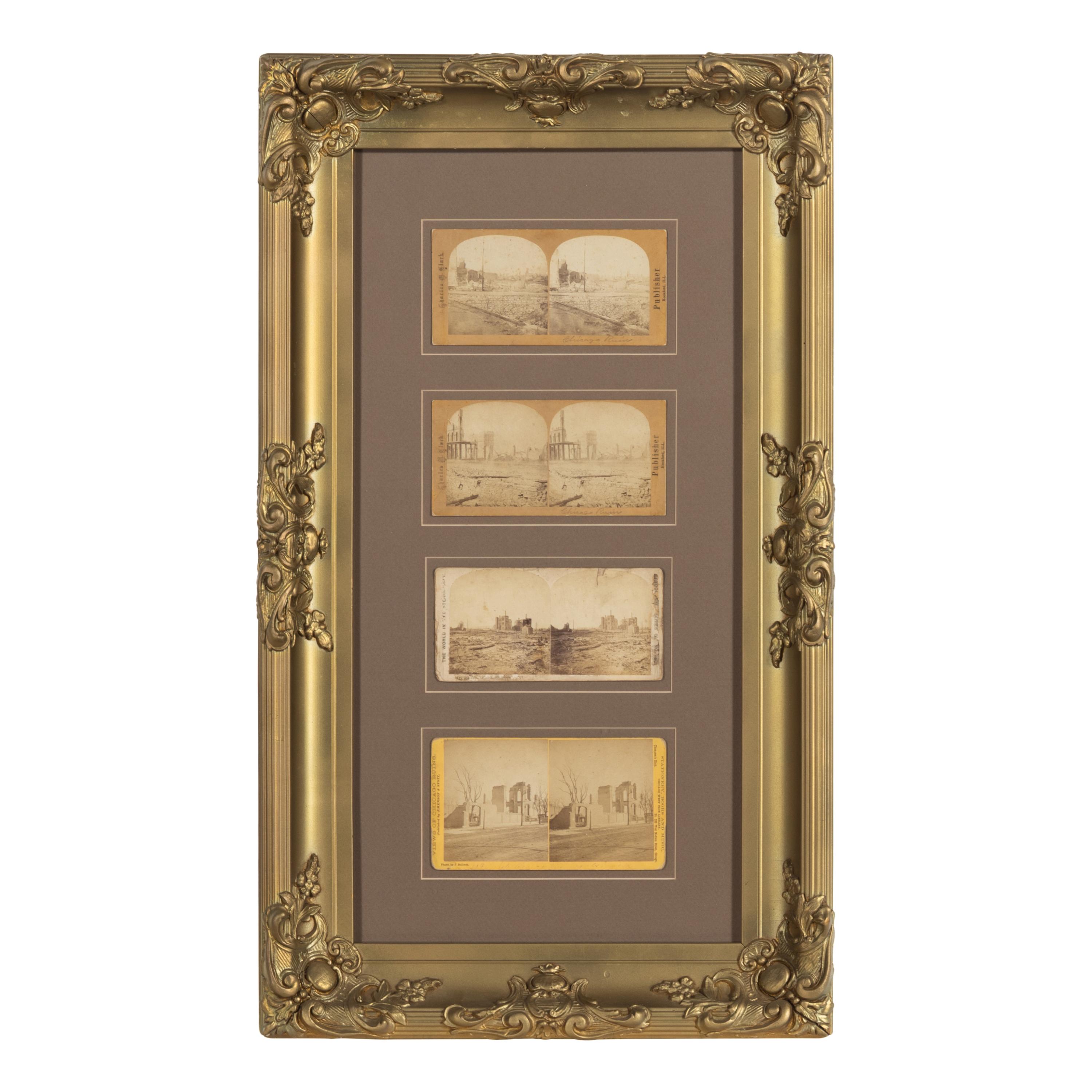 [Chicago Fire]. An extensive collection of approx. 250 stereoviews taken before and after the Great Chicago Fire of 1871.
