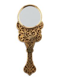 An East Indian Silver and Enamel Hand Mirror
