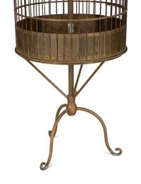 A Large Brass Parrot Cage on a Tripod Stand — LATE 19TH/EARLY 20TH CENTURY