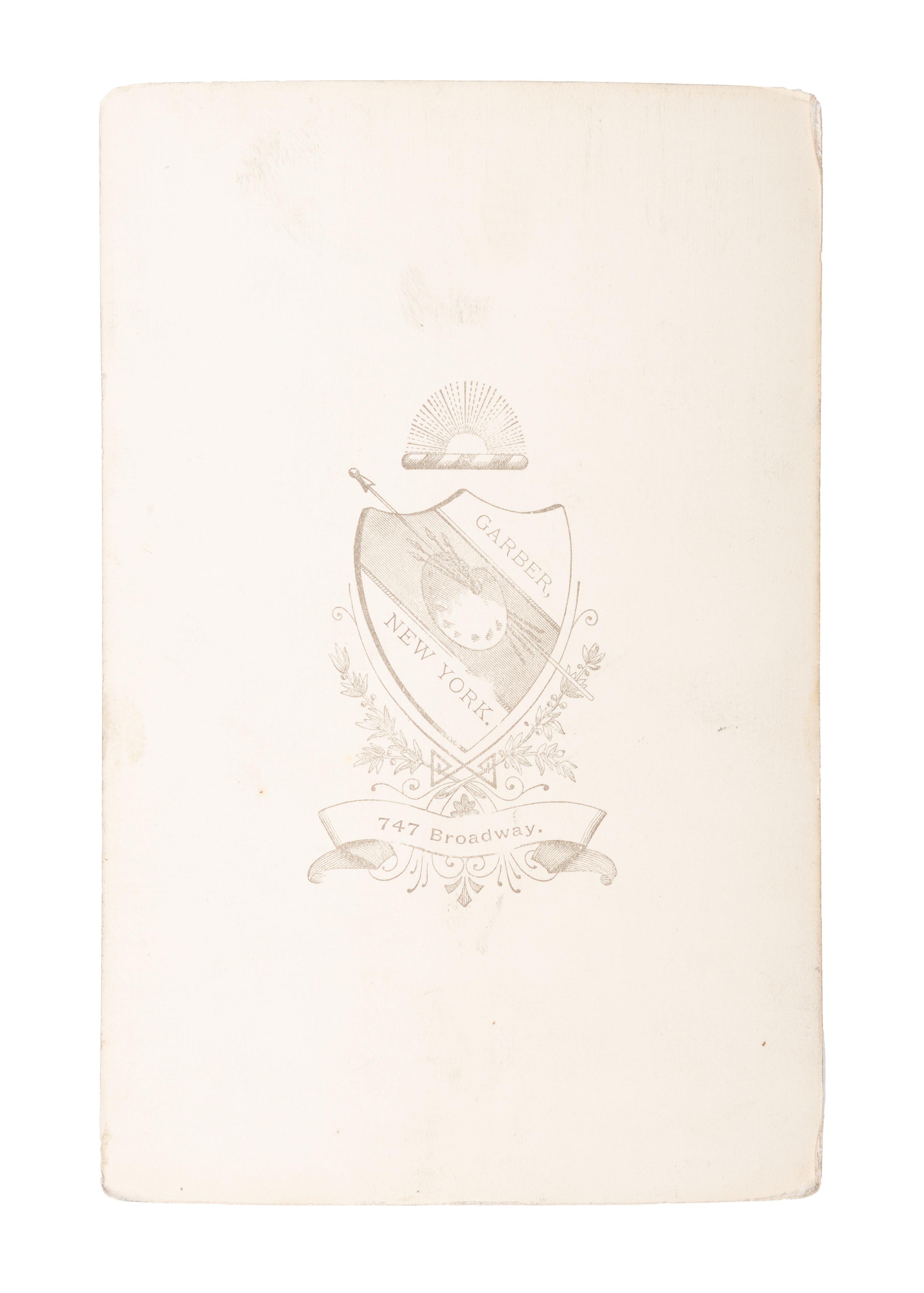 [LIBERIA] -- [DEPUTIE, James H. (1838-1896)]. GARBER, photographer. Cabinet card of Reverend James H. Deputie. New York: Garber, n.d.